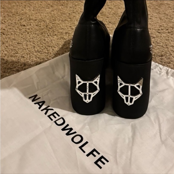 BRAND NEW Naked Wolfe Impact knee-length platform boots size 39EU/US8.5 - Picture 2 of 6